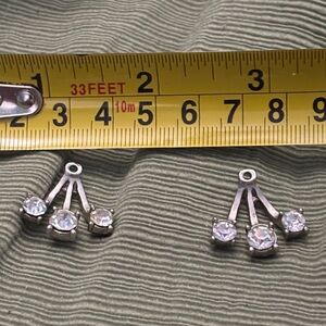 Silver Crystal Earring Jackets
